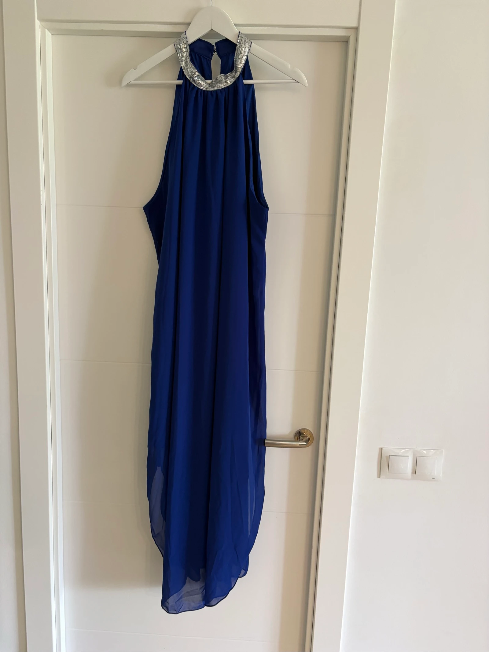 Fluid royal blue sequin long dress – 3XL – photo 2